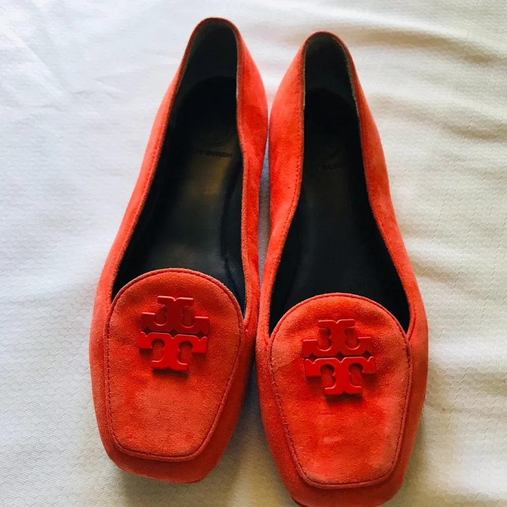 Tory Burch Women's Orange Suede Loafers